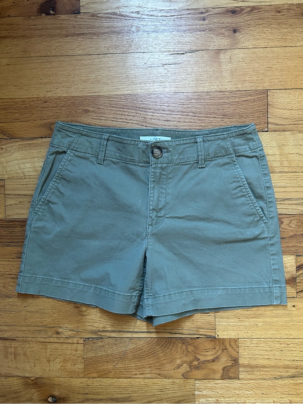 LOFT Olive Green Classic Chino Shorts